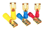 Push-on Connectors Gold Plated In Two Spade Sizes