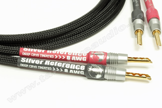 4X 6 ft Silver Teflon 8AWG Custom Speaker cable with Silver Plated Banana plugs 